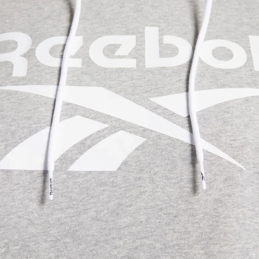 Reebok Identity Big Logo Fleece Hoodie Medium Grey Heather