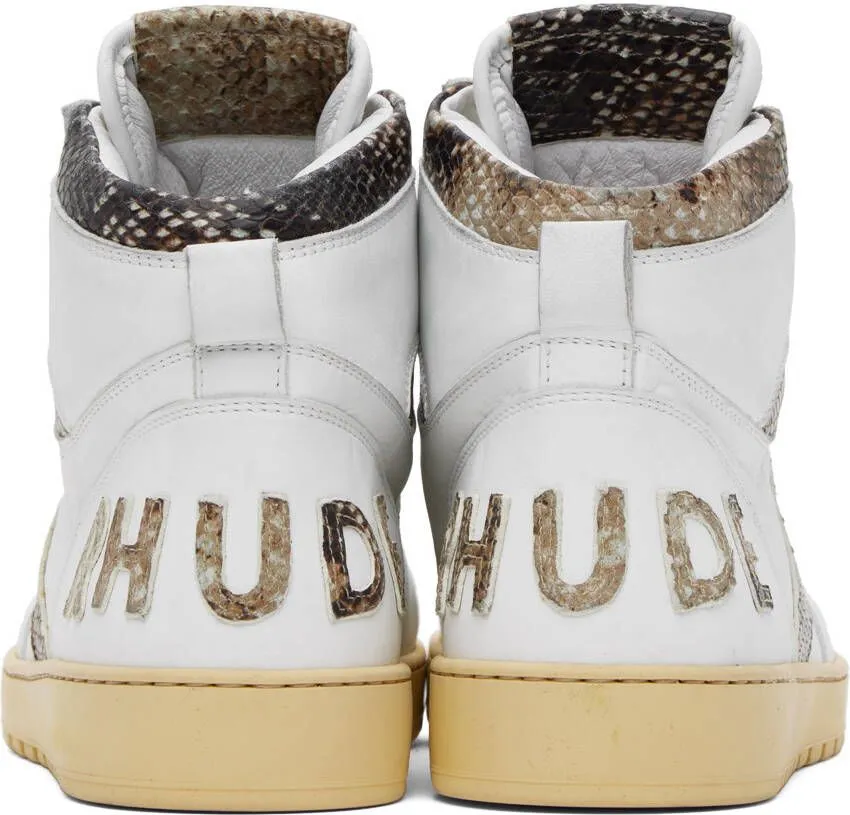 Rhude White Rhecess-Hi Sneakers