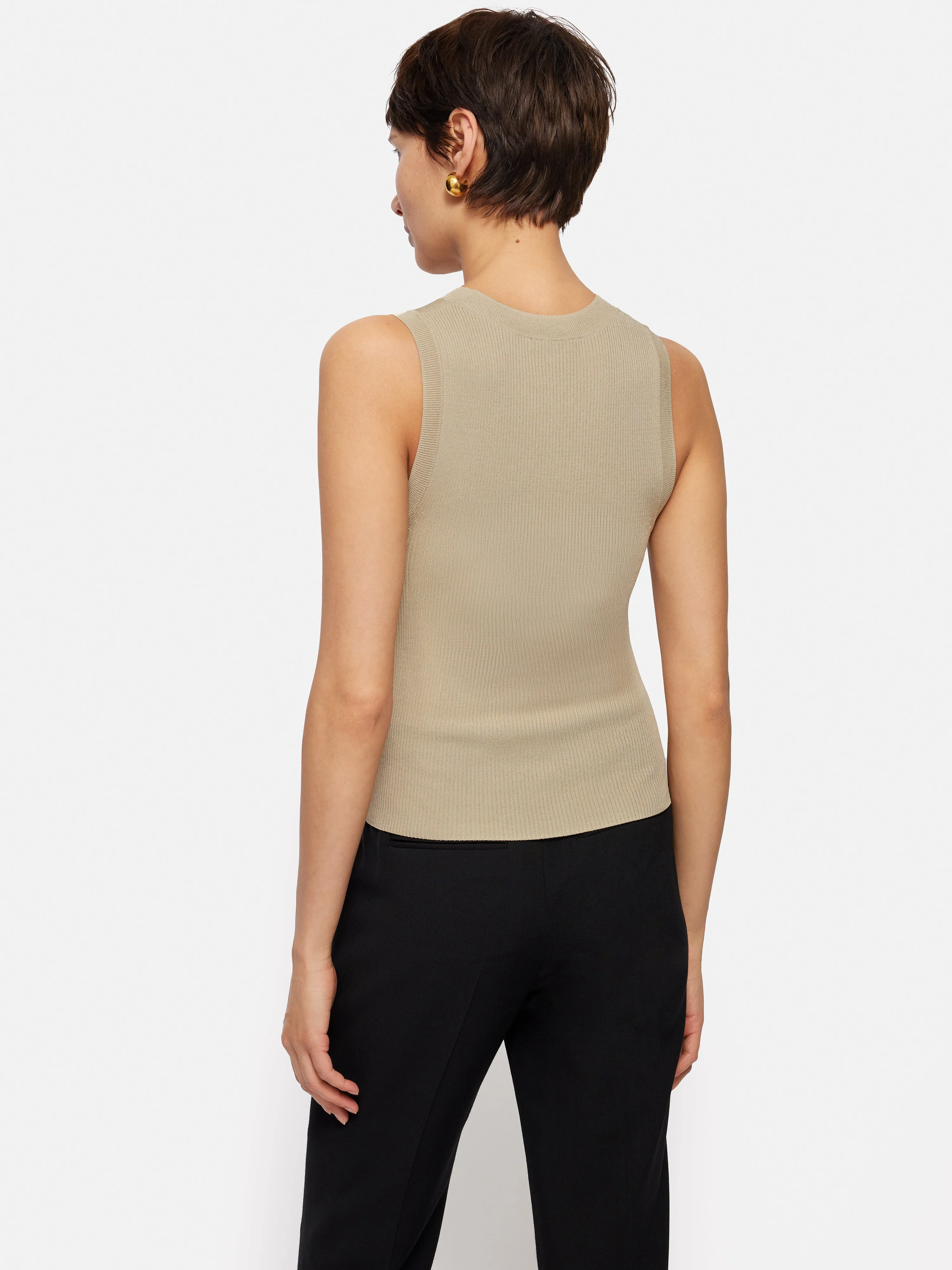 Rib Knitted Tank | Neutral