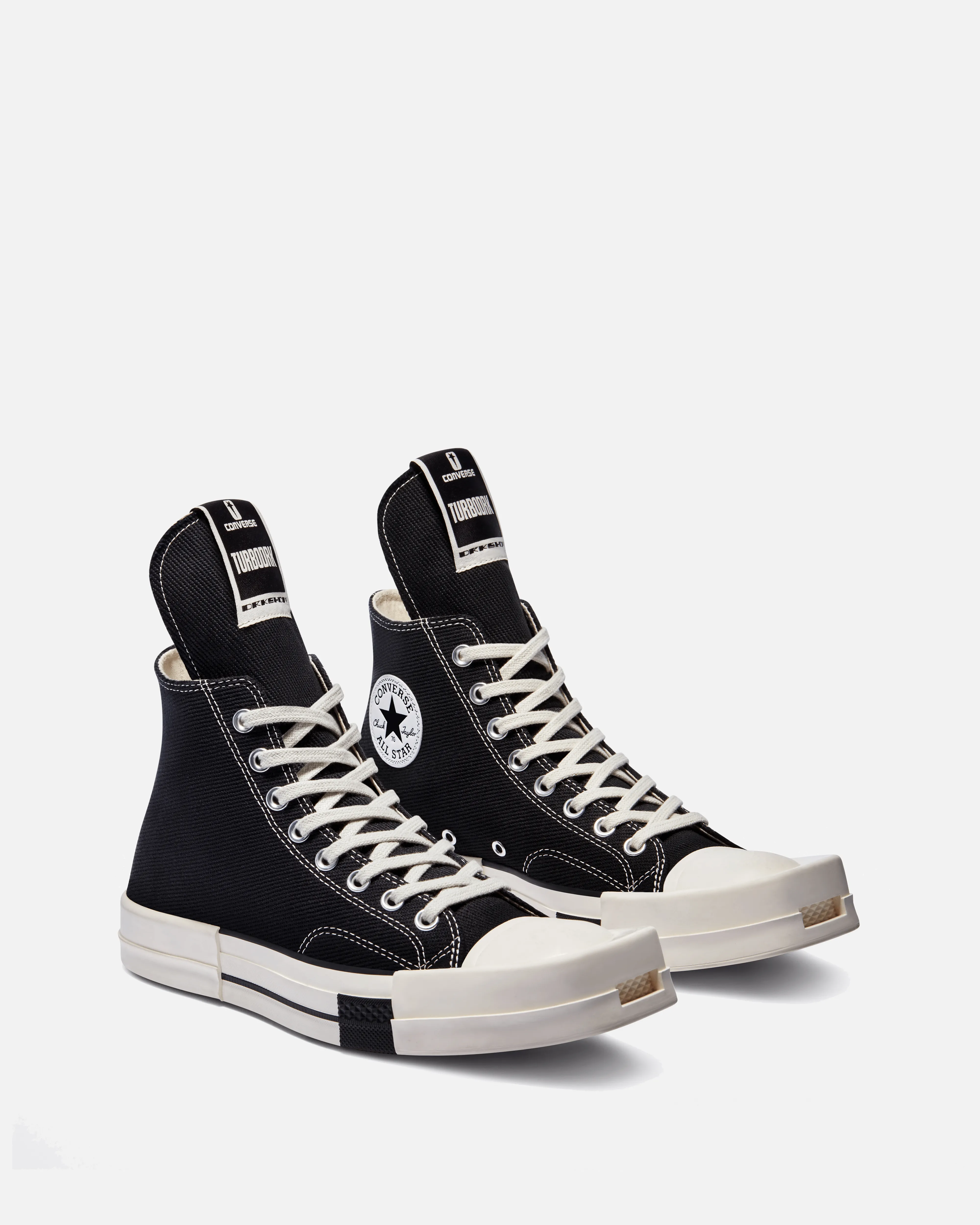 Rick Owens DRKSHDW Converse TURBODRK Hi in Black/White