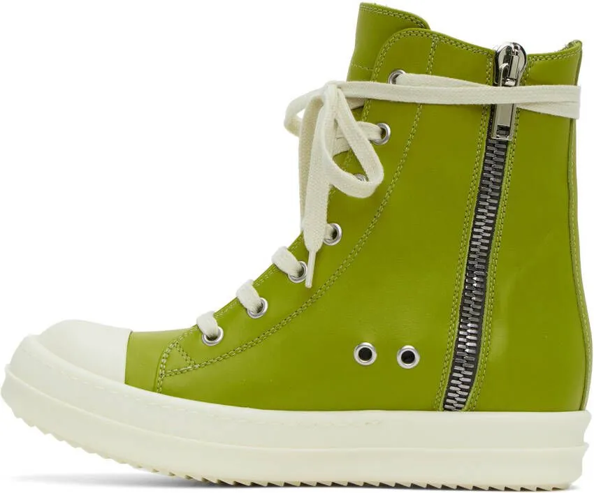 Rick Owens Green High Sneakers