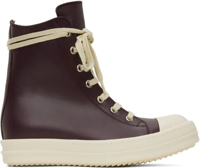 Rick Owens Purple High Sneakers