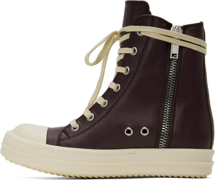 Rick Owens Purple High Sneakers