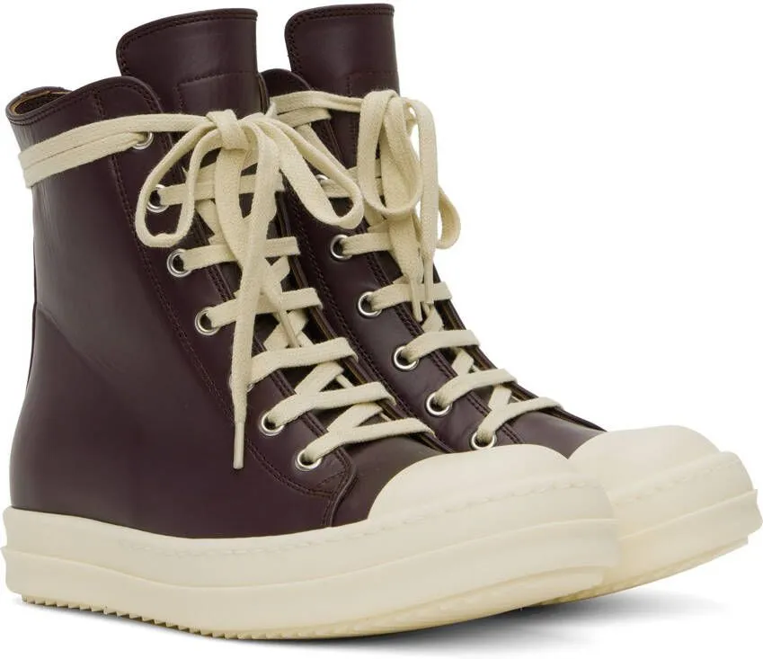 Rick Owens Purple High Sneakers