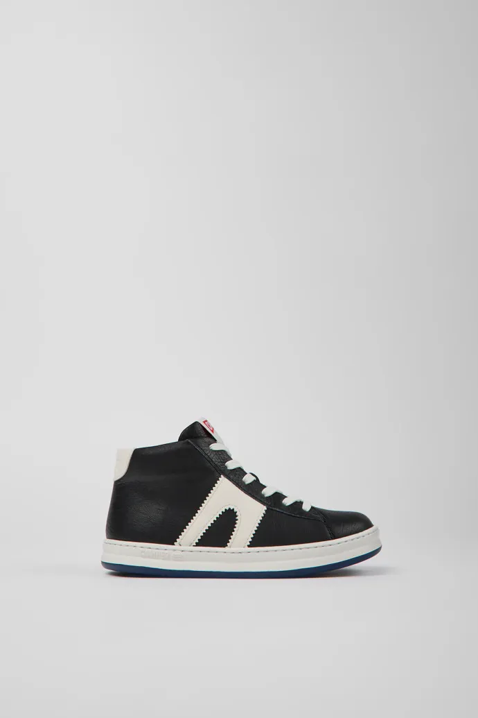 Runner Black and white leather sneakers for kids