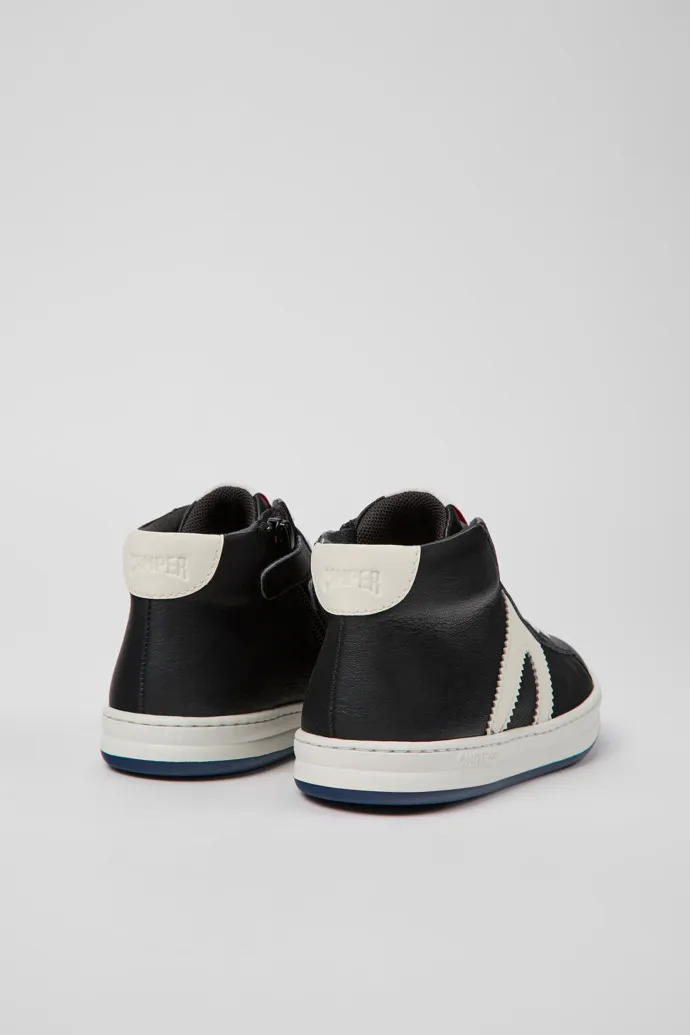 Runner Black and white leather sneakers for kids