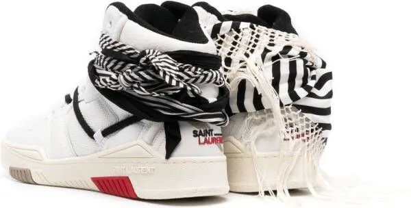 Saint Laurent Smith bandana-detail high-top sneakers White