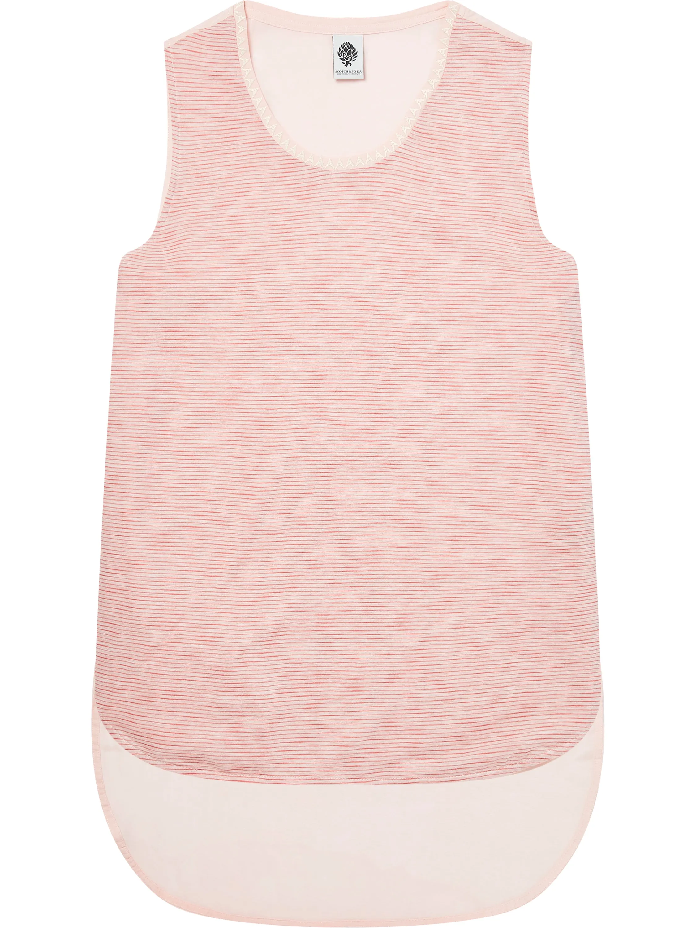 Scotch & Soda Women's 144616 Contrast Back Striped Vest Top, Pink