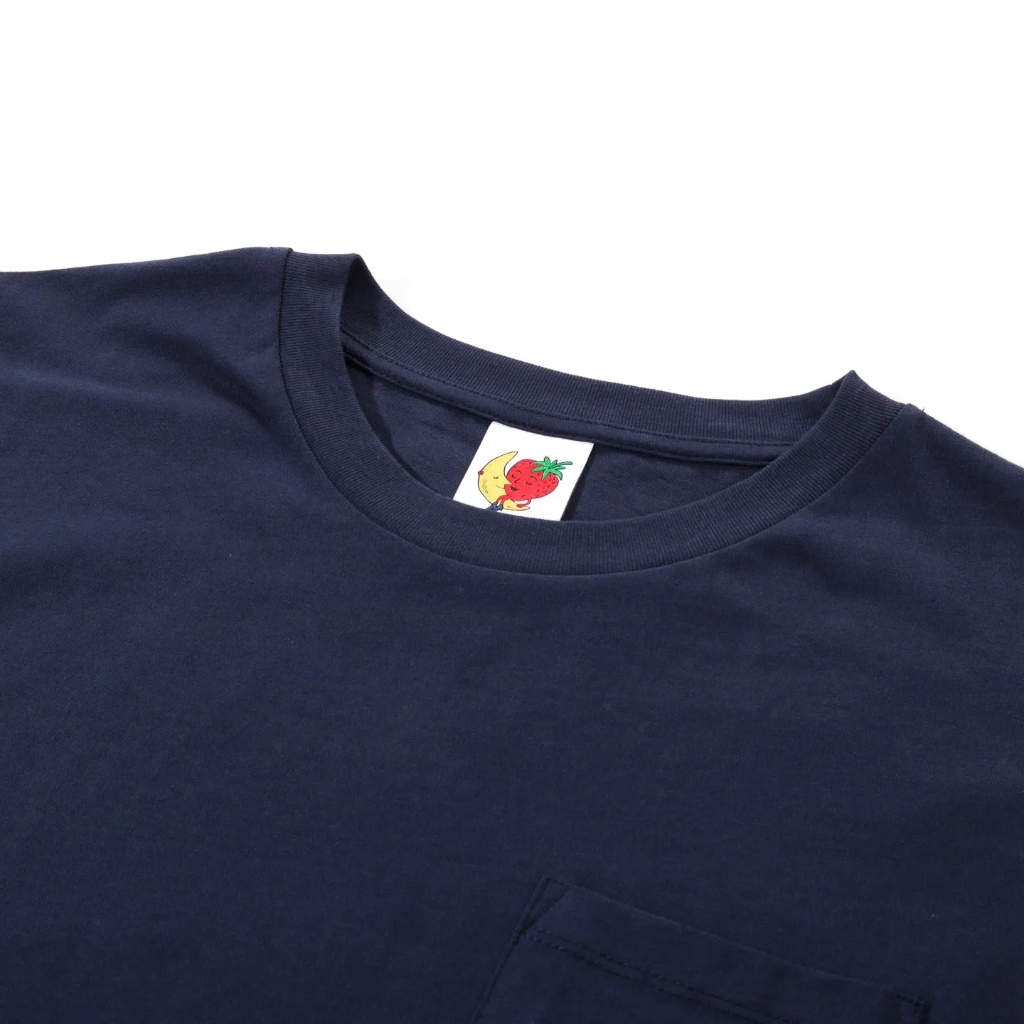 SKY HIGH FARM WORKWEAR LOGO LABEL POCKET T-SHIRT NAVY