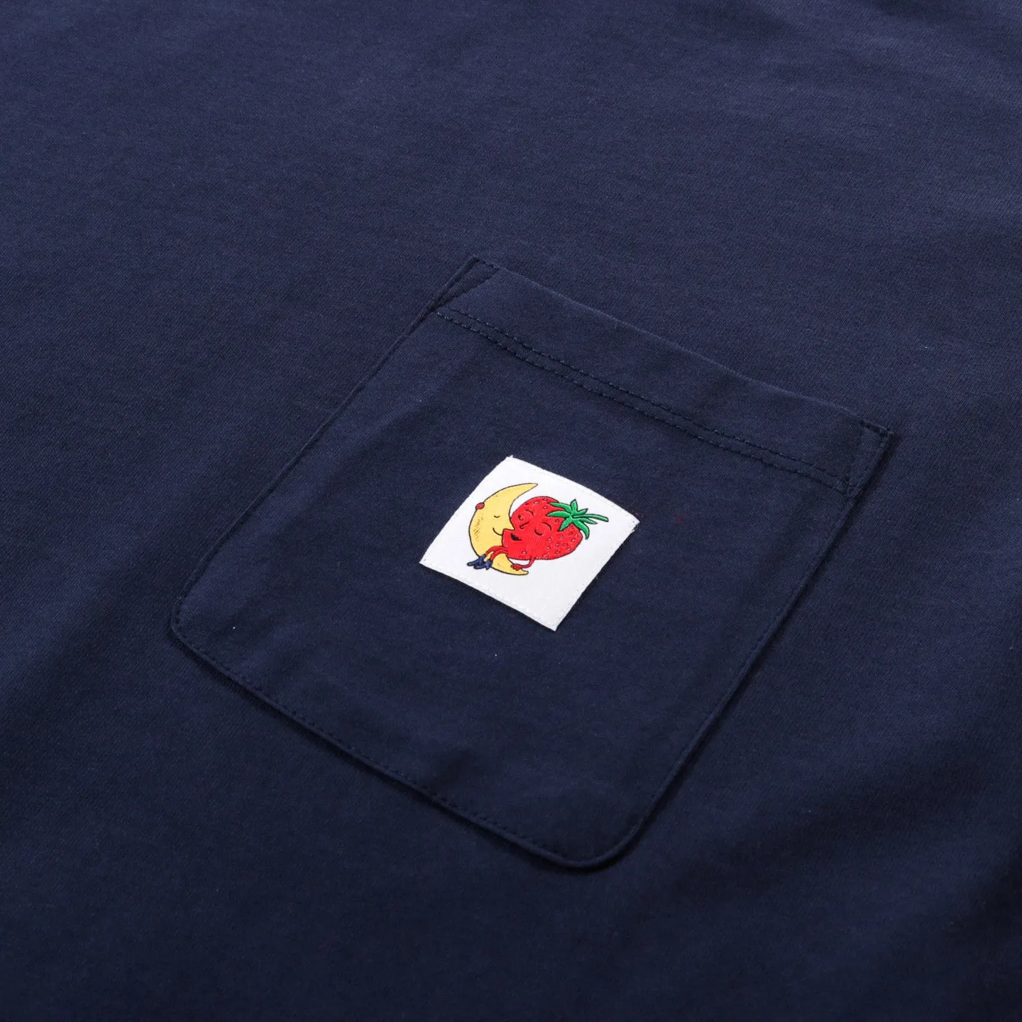 SKY HIGH FARM WORKWEAR LOGO LABEL POCKET T-SHIRT NAVY