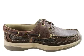 Slatters Shackle Mens Comfortable Lace Up Boat Shoes