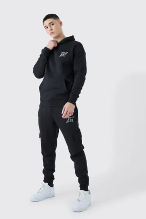 Slim Fit Embroidered Cargo Tracksuit