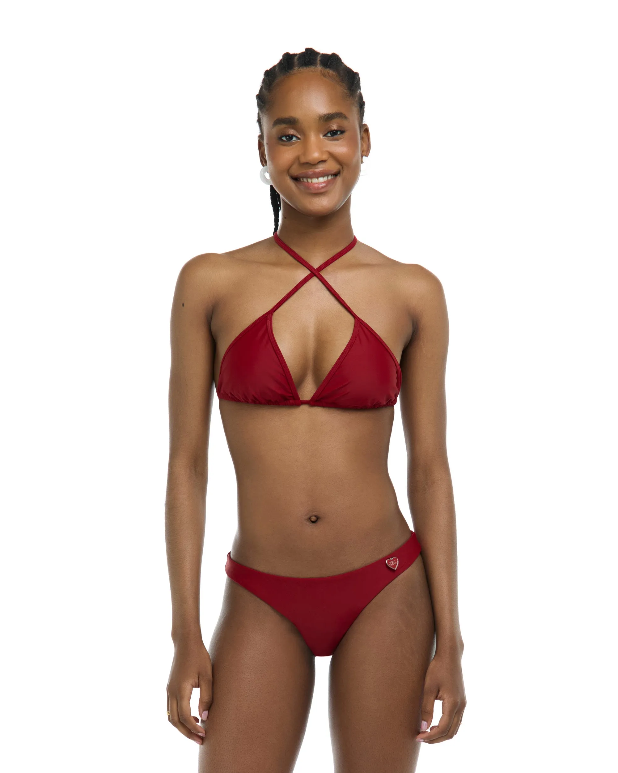 Smoothies Dita Triangle Bikini Top - Cranberry