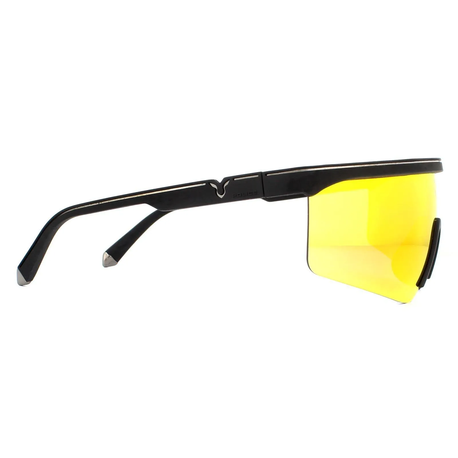 Sunglasses | Wrap Rubberised Black Red Mirror Sunglasses | Police