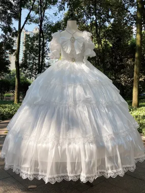 Sweet Lolita Dress Polyester Short Sleeves Lolita Dress