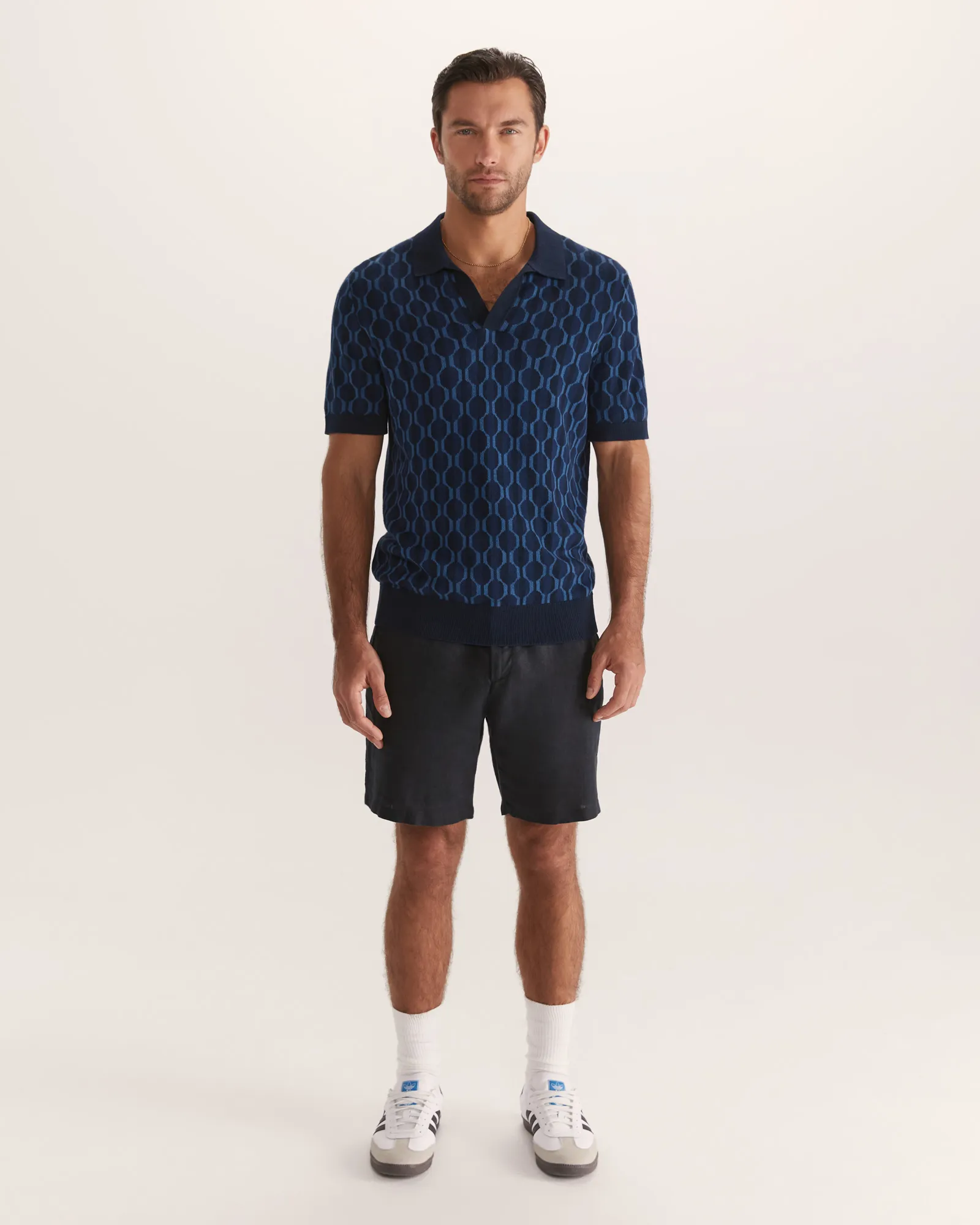 Syracuse Knit Polo in Navy - SABA