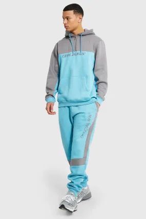 Tall 1/4 Zip Ofcl Man Colour Block Tracksuit