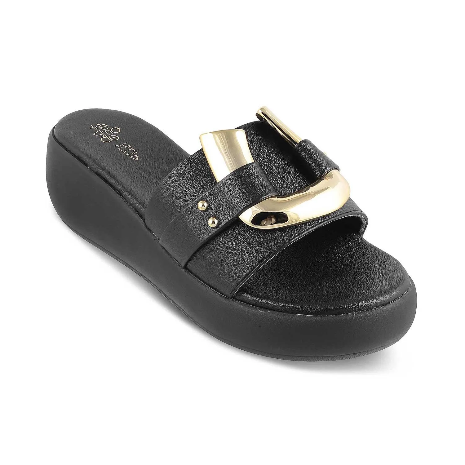 The Shorse Black Women's Dress Wedge Sandals Tresmode