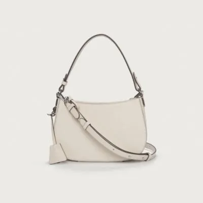 The White Company Saffiano Leather Cross Body Bag, Almond, Size: One Size