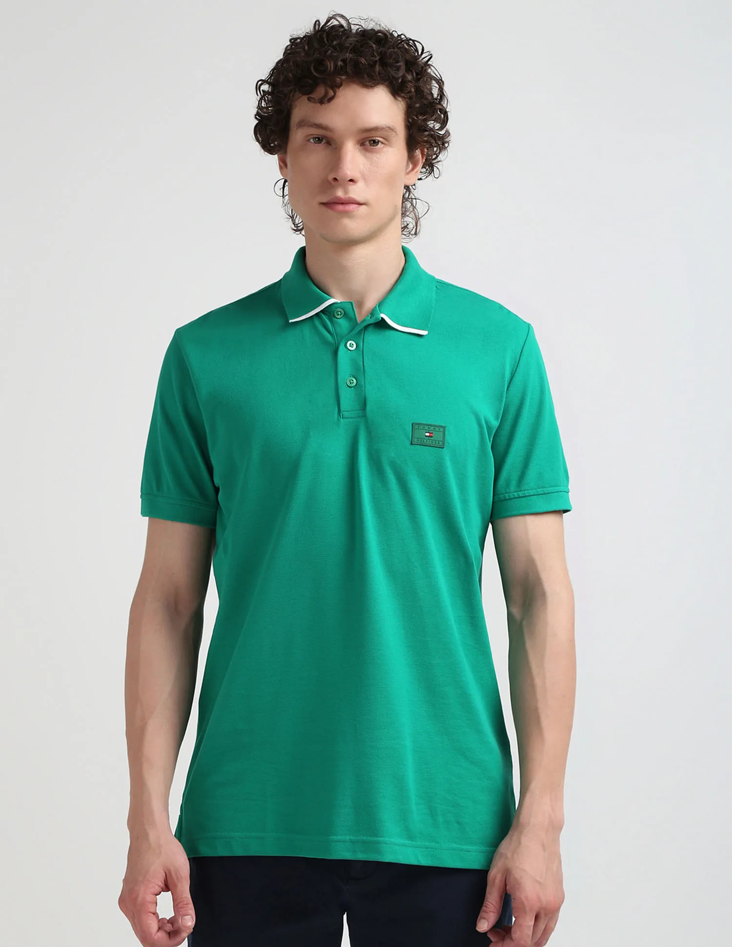 Tommy Hilfiger Solid Cotton Polo Shirt