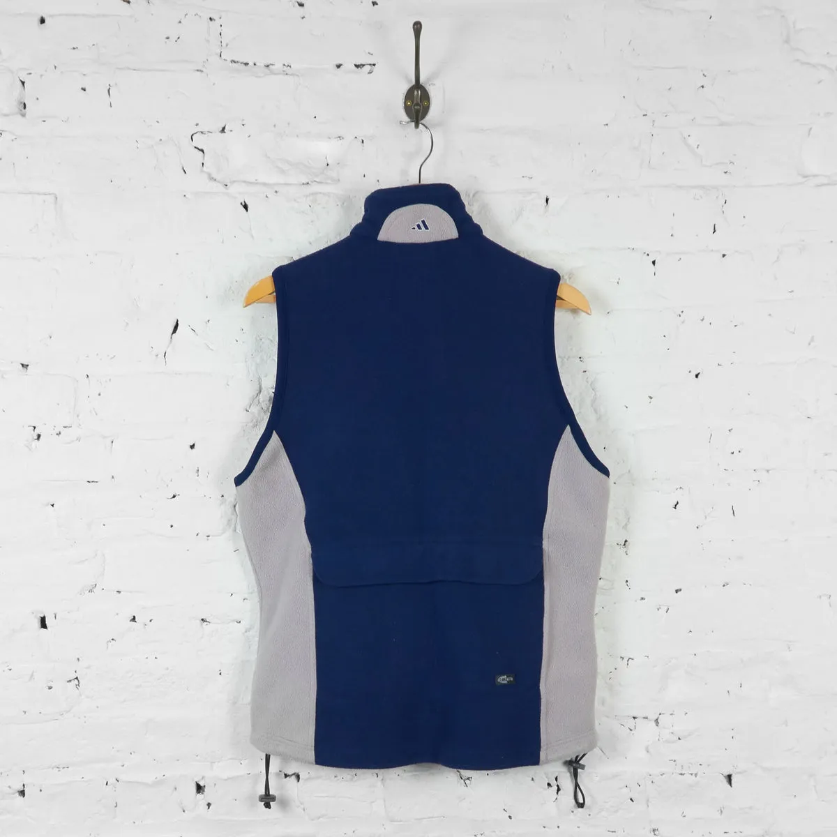 Vintage Adidas Fleece Gilet - Blue/Grey - S