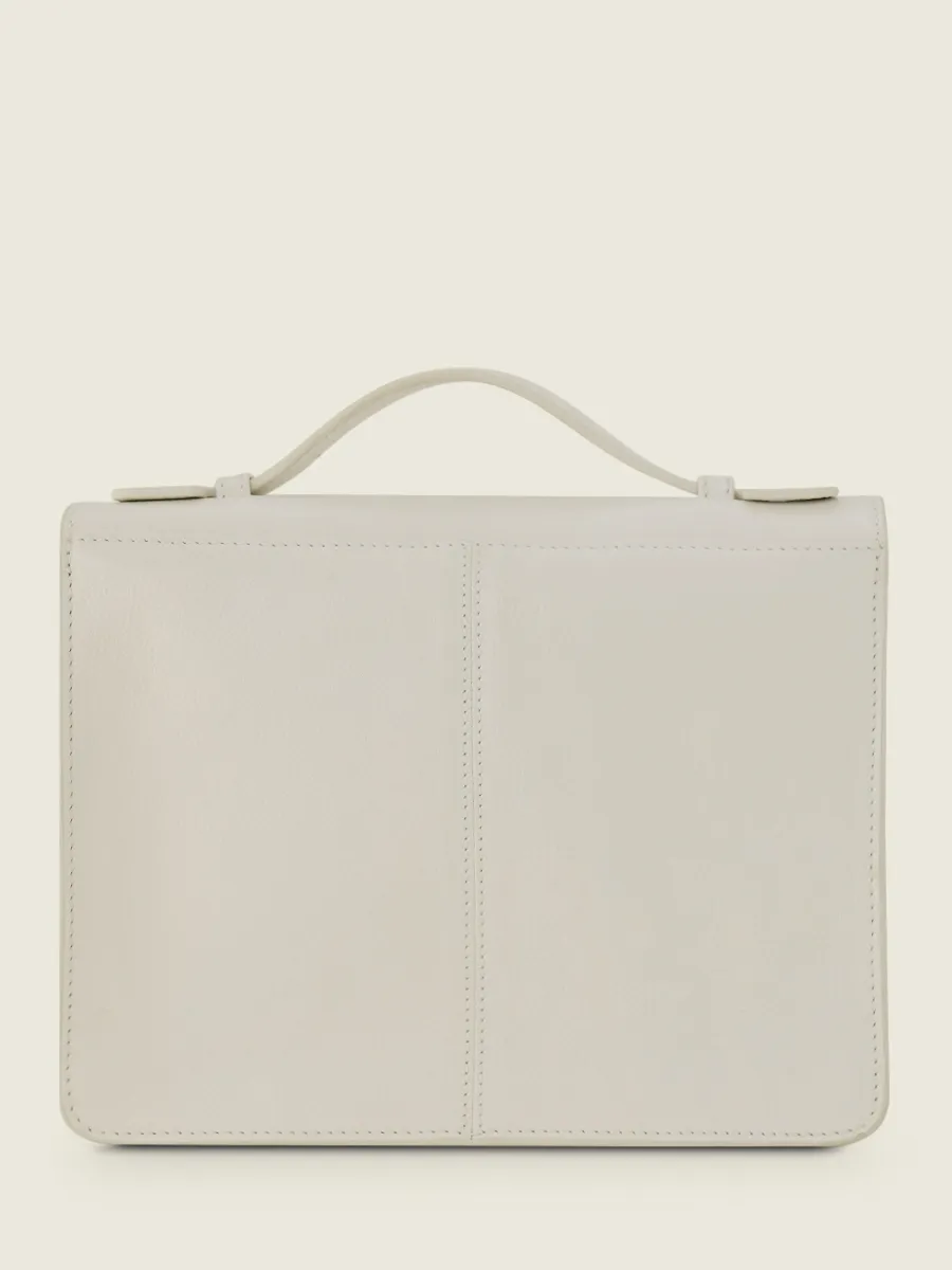 White Leather Cross-Body Bag for Women - Simone Pastel Chalk | PAUL MARIUS