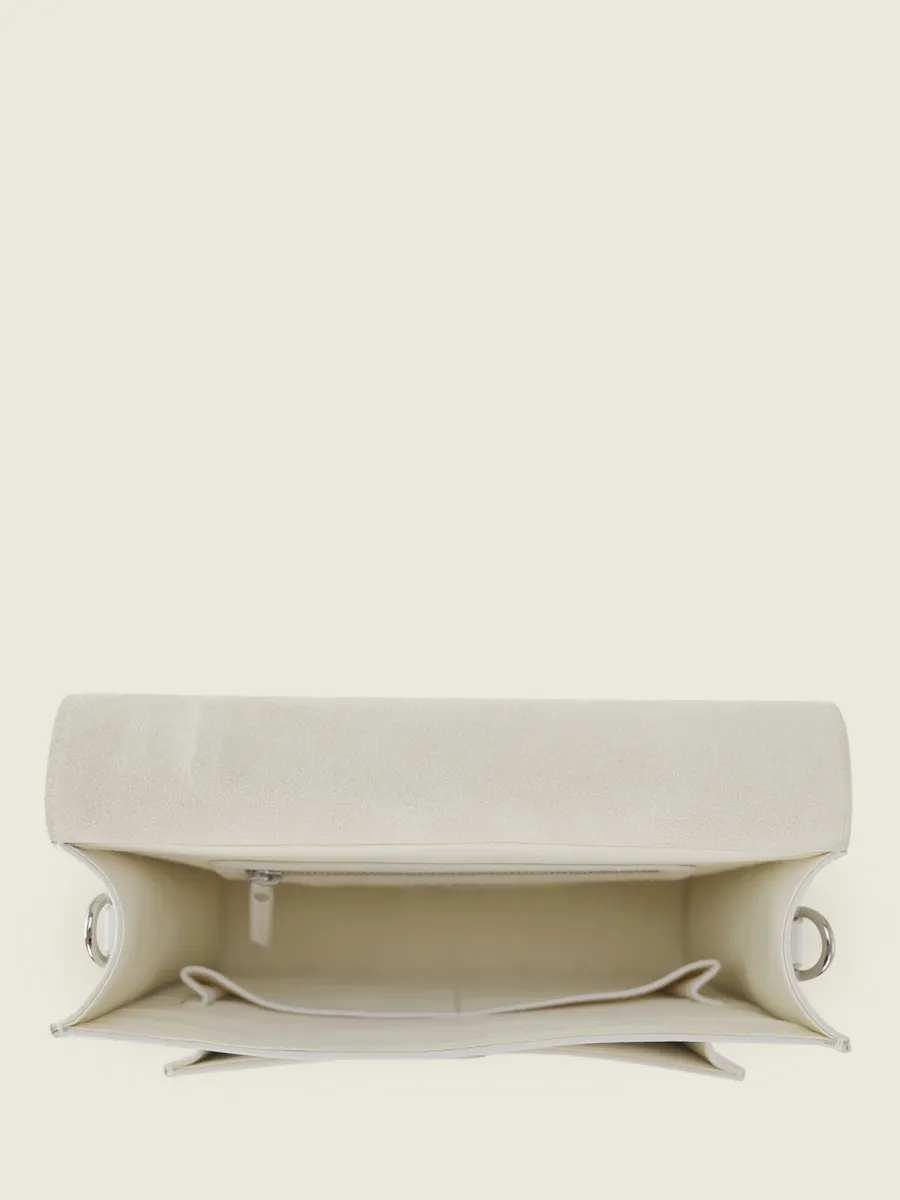 White Leather Cross-Body Bag for Women - Simone Pastel Chalk | PAUL MARIUS