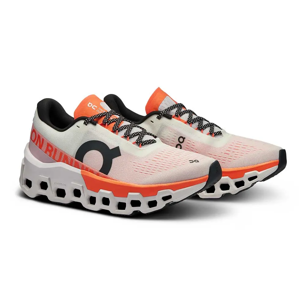 Women's Cloudmonster 2 Running Shoe - White/Flame Regular (B)