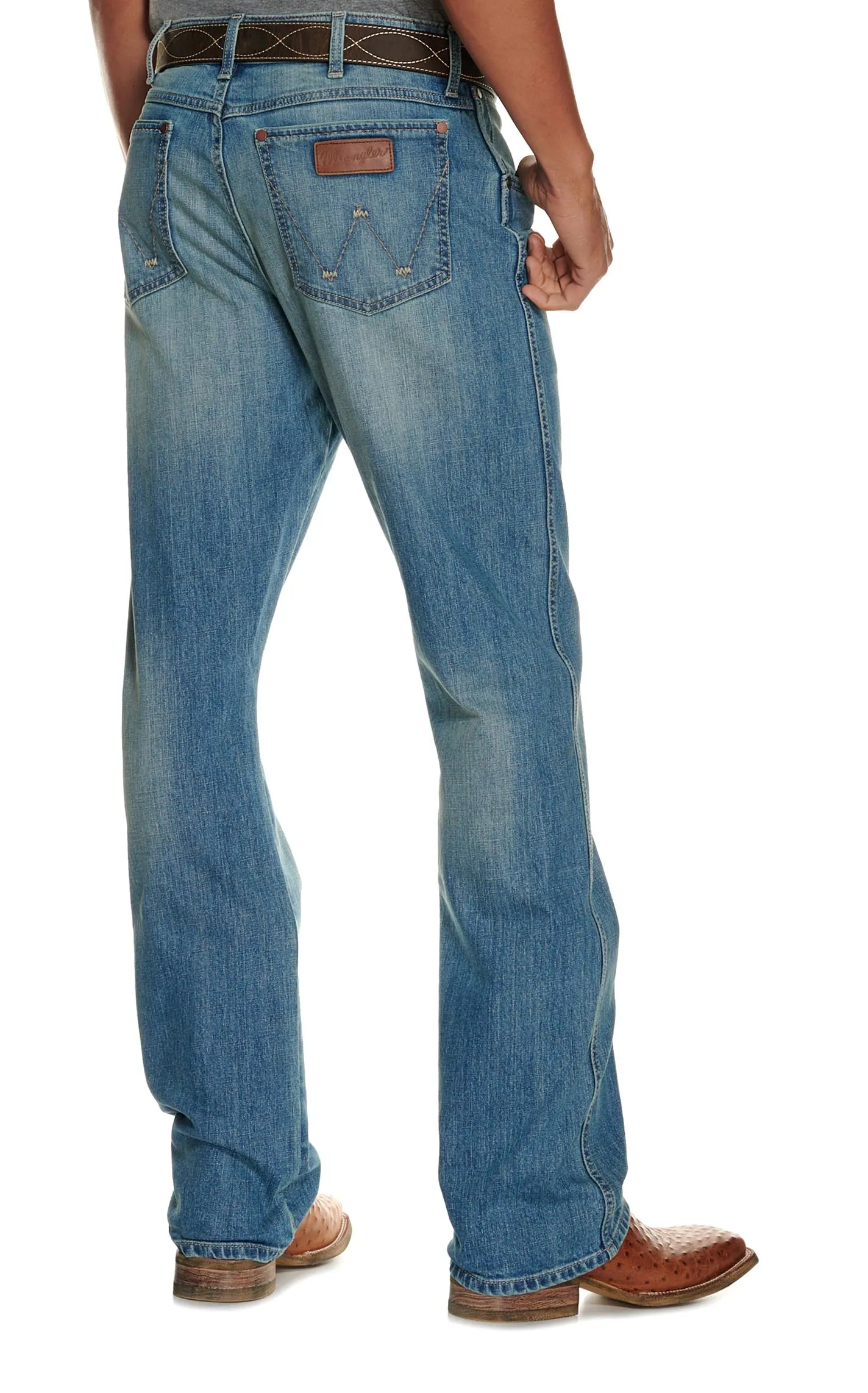 Wrangler Retro Men's Light Wash Relaxed Fit Boot Cut Jeans - Cavender's Exclusive