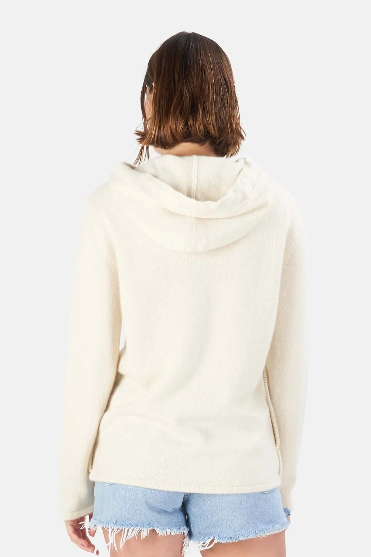 x Blue&Cream Lampin Cashmere Hoodie - White/Navy