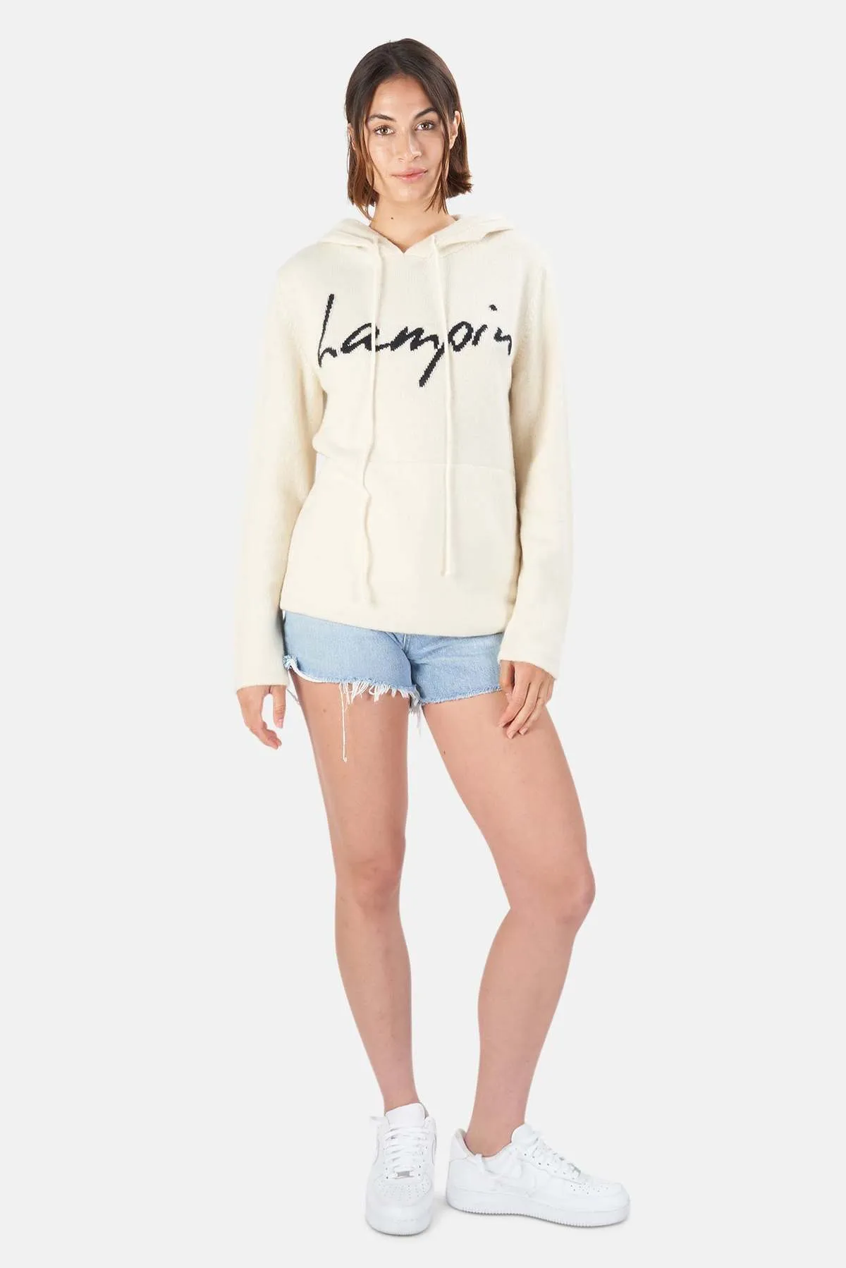 x Blue&Cream Lampin Cashmere Hoodie - White/Navy