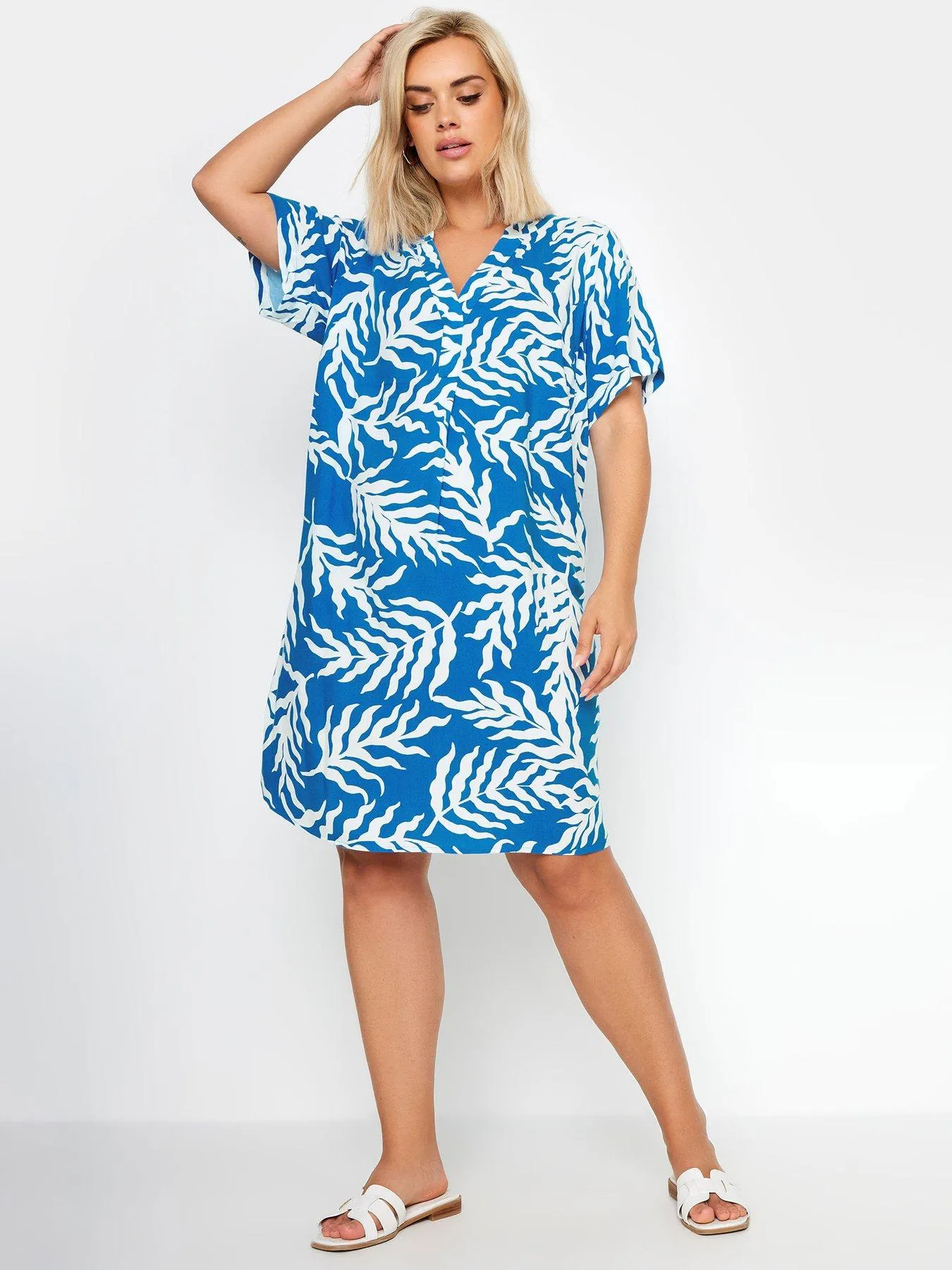 Yours Curve Tunic Dress - Blue