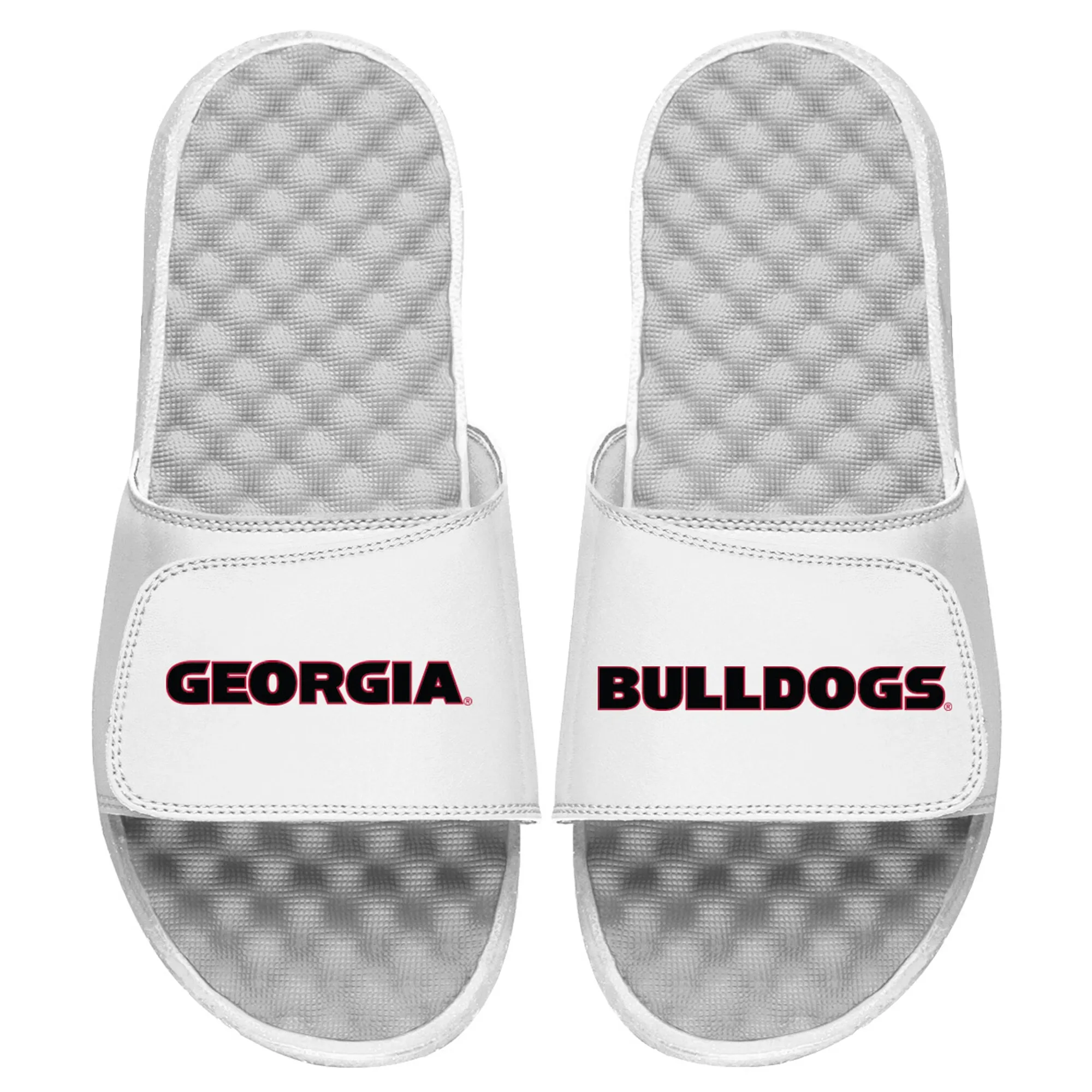 Youth ISlide White Georgia Bulldogs Wordmark Slide Sandals