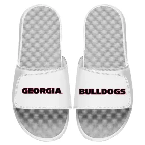 Youth ISlide White Georgia Bulldogs Wordmark Slide Sandals